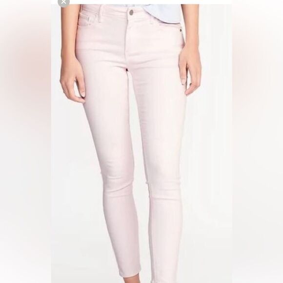 Old Navy ROCKSTAR SUPER SKINNY HIGH RISE JEANS SIZE 6 PINK - Picture 1 of 10
